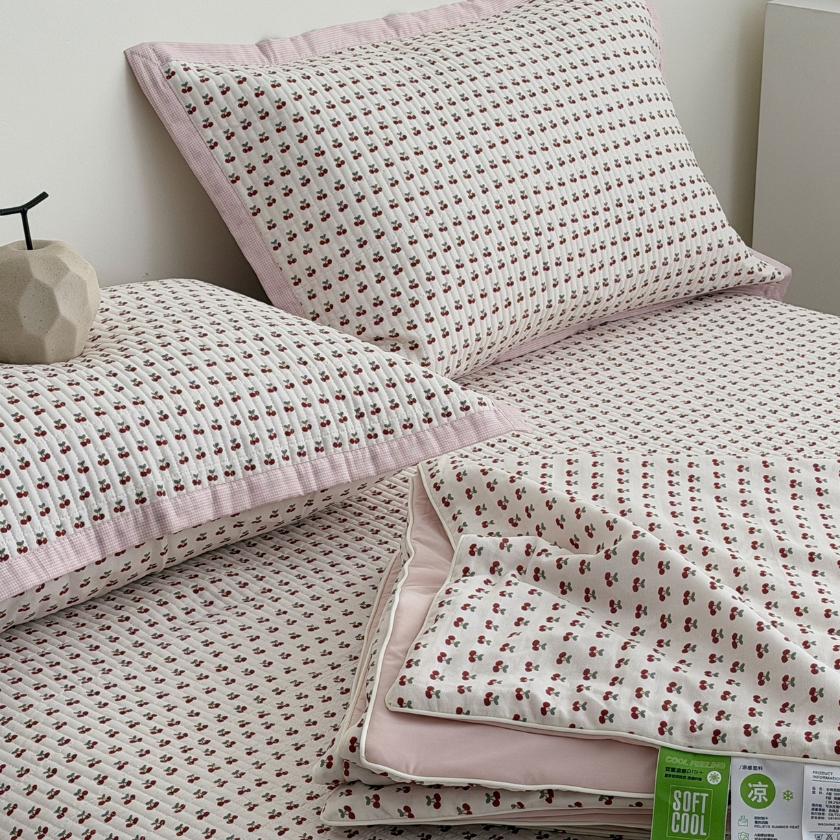 91家纺网 家纺一手货源 找家纺 （总）佰织鑫家居 2026新款全棉双层纱床盖款锦氨夏被四件套