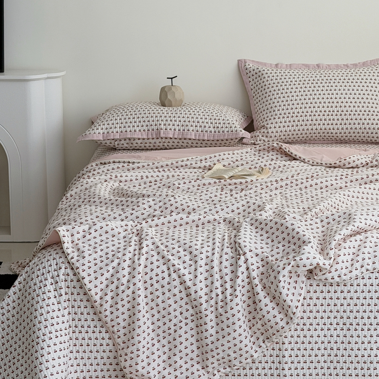 91家纺网 家纺一手货源 找家纺 （总）佰织鑫家居 2026新款全棉双层纱床盖款锦氨夏被四件套