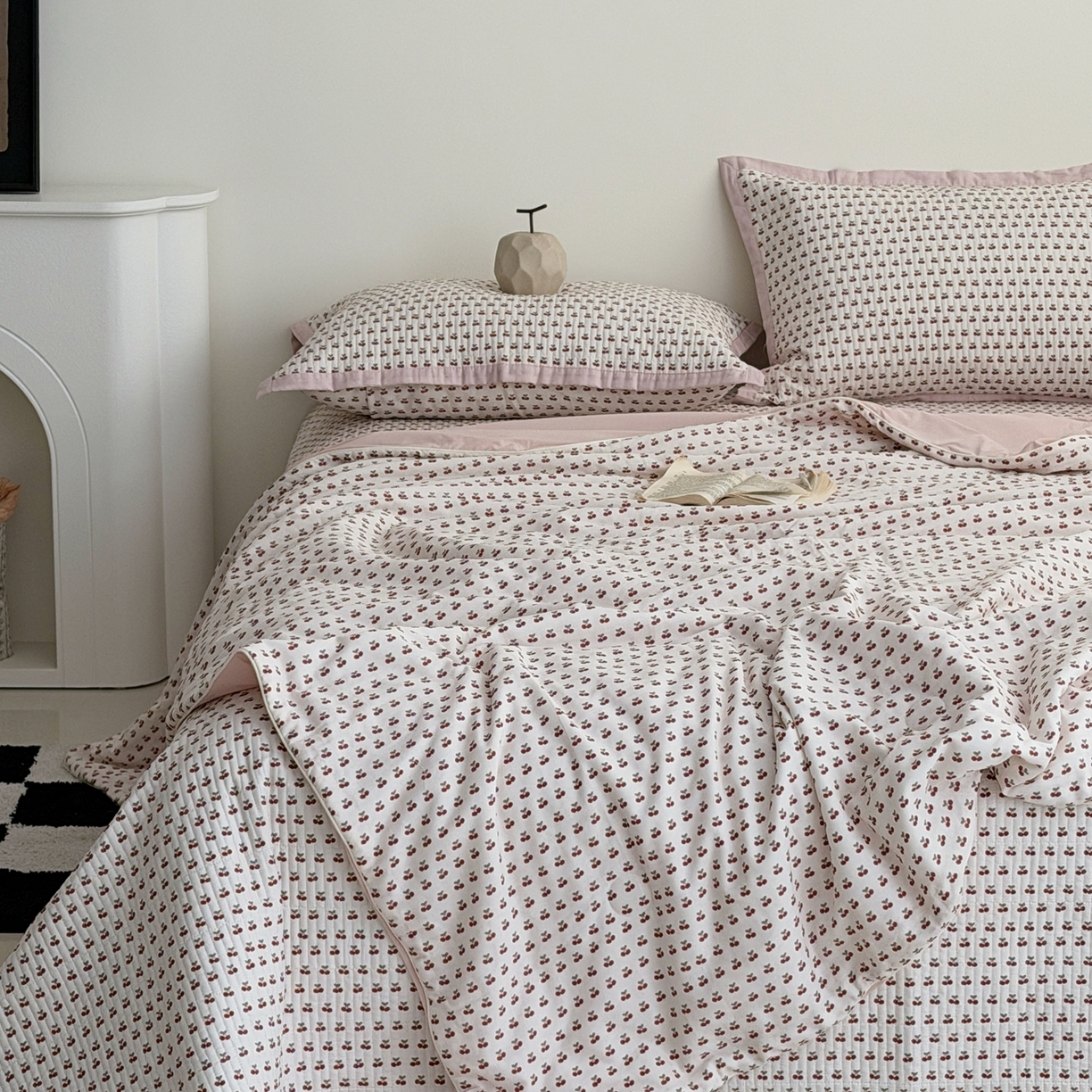 91家纺网 家纺一手货源 找家纺 （总）佰织鑫家居 2026新款全棉双层纱床盖款锦氨夏被四件套