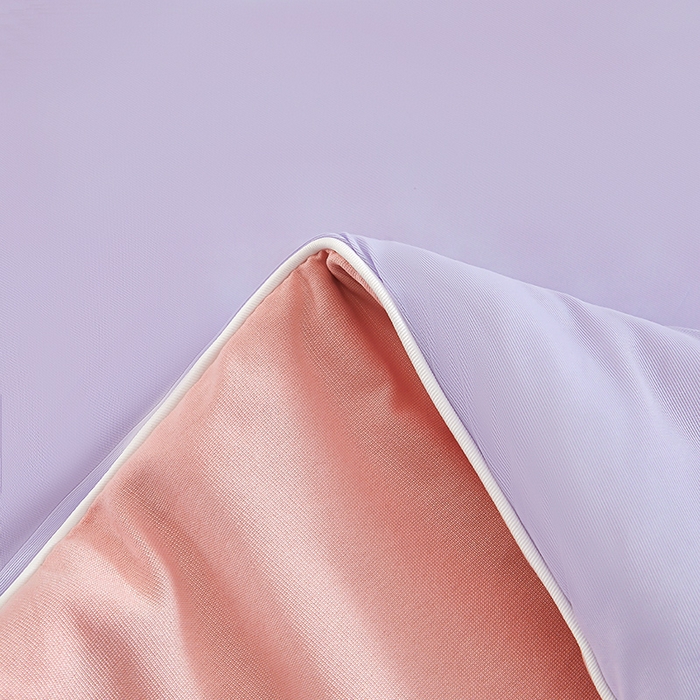 91家纺网 家纺一手货源 找家纺 悦织语 2026新款A类云母凉感丝（含氨纶）+针织棉双面可用夏凉被空调被被子被芯 加仑紫+奶茶粉