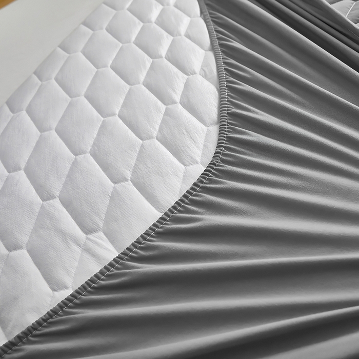 91家纺网 家纺一手货源 找家纺 三盛源 2026新款A类防水隔尿床笠单件夹棉加厚席梦思床垫保护罩防尘床单床罩床套-洛卡系列（支持小批量定制尺寸） 洛卡系列-优雅灰