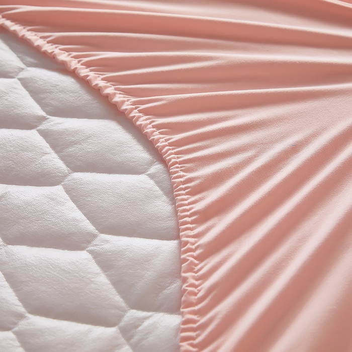 91家纺网 家纺一手货源 找家纺 三盛源 2026新款A类防水隔尿床笠单件夹棉加厚席梦思床垫保护罩防尘床单床罩床套-洛卡系列（支持小批量定制尺寸） 洛卡系列-粉豆沙