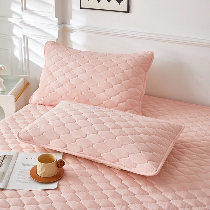 91家纺网 家纺一手货源 找家纺 三盛源 2026新款A类防水隔尿床笠单件夹棉加厚席梦思床垫保护罩防尘床单床罩床套-洛卡系列（支持小批量定制尺寸） 洛卡系列-粉豆沙