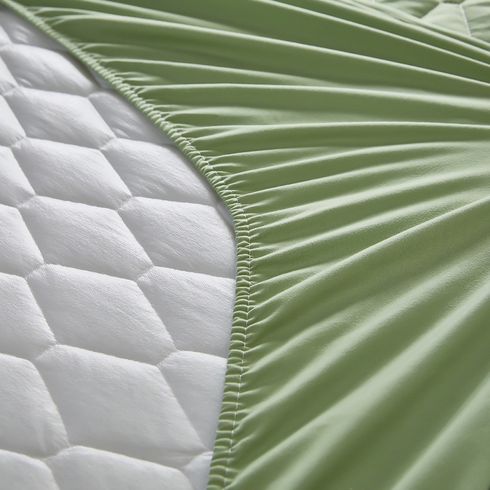 91家纺网 家纺一手货源 找家纺 三盛源 2026新款A类防水隔尿床笠单件夹棉加厚席梦思床垫保护罩防尘床单床罩床套-洛卡系列（支持小批量定制尺寸） 洛卡系列-抹茶绿