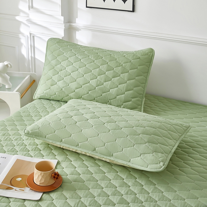 91家纺网 家纺一手货源 找家纺 三盛源 2026新款A类防水隔尿床笠单件夹棉加厚席梦思床垫保护罩防尘床单床罩床套-洛卡系列（支持小批量定制尺寸） 洛卡系列-抹茶绿