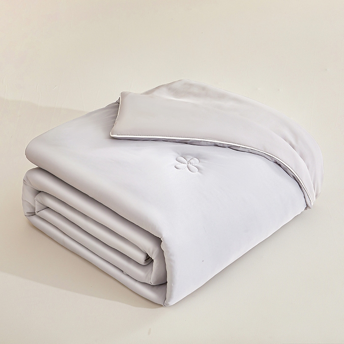 91家纺网 家纺一手货源 找家纺 悦织语 2026新款A类云母凉感丝（含氨纶）+针织棉双面可用夏凉被空调被被子被芯 山灰+中灰