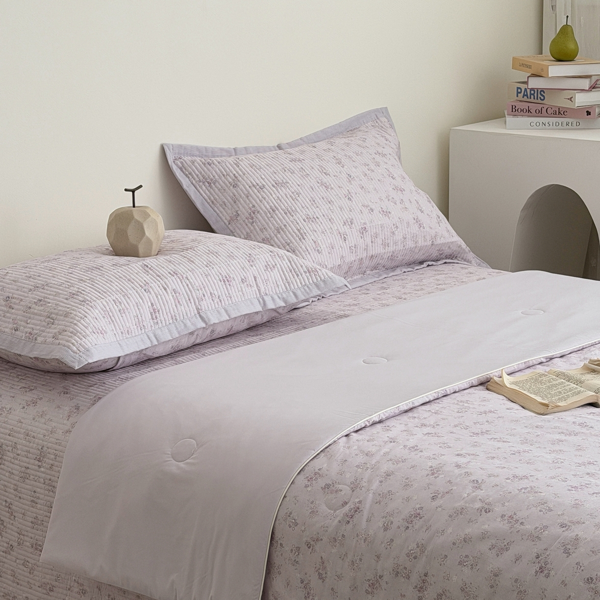 91家纺网 家纺一手货源 找家纺 佰织鑫家居 2026新款全棉双层纱床盖款锦氨夏被四件套 浅夏