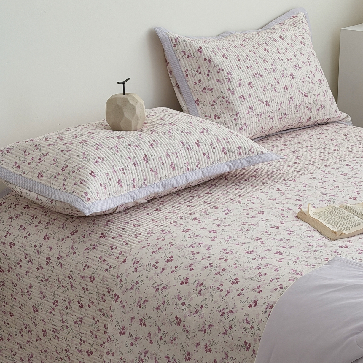 91家纺网 家纺一手货源 找家纺 佰织鑫家居 2026新款全棉双层纱床盖款锦氨夏被四件套 青禾