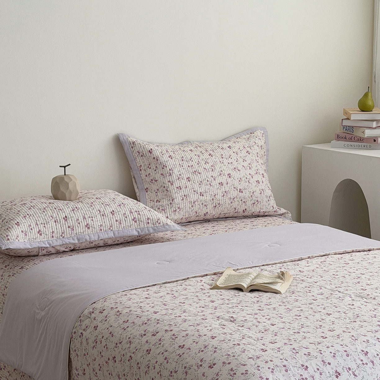 91家纺网 家纺一手货源 找家纺 佰织鑫家居 2026新款全棉双层纱床盖款锦氨夏被四件套 青禾