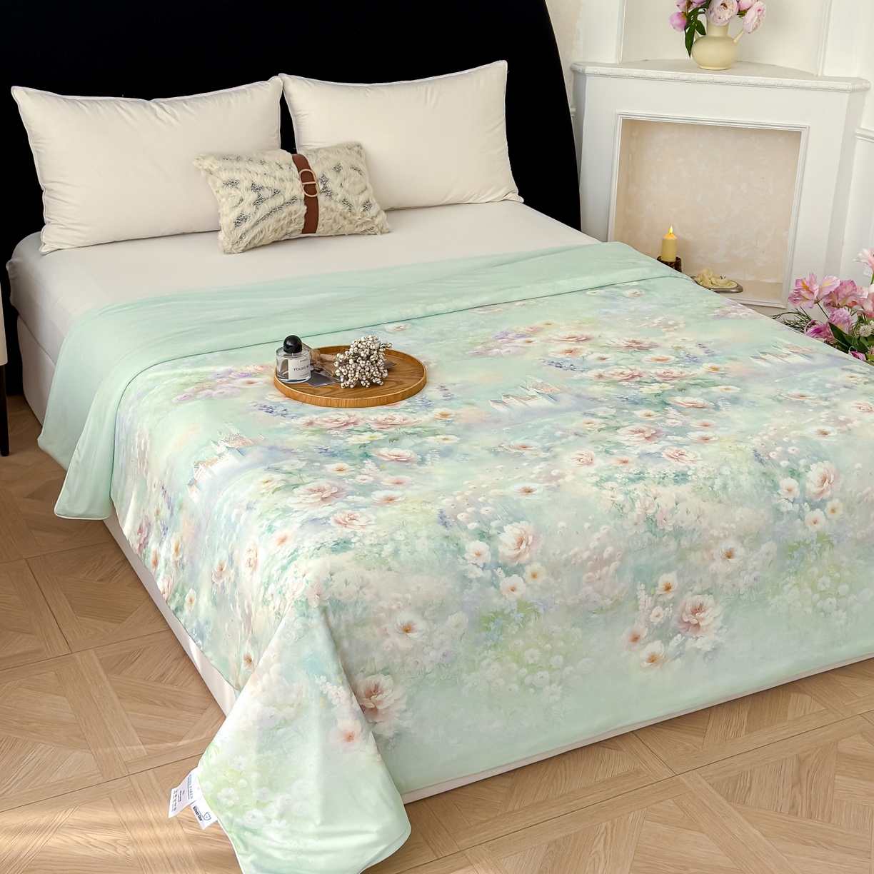 91家纺网 家纺一手货源 找家纺 圣尔雅家纺 2026春夏新款数码印花凉感丝夏被夏凉被空调被系列 如漫