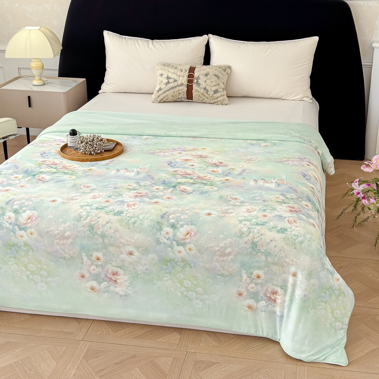 91家纺网 家纺一手货源 找家纺 圣尔雅家纺 2026春夏新款数码印花凉感丝夏被夏凉被空调被系列 如漫