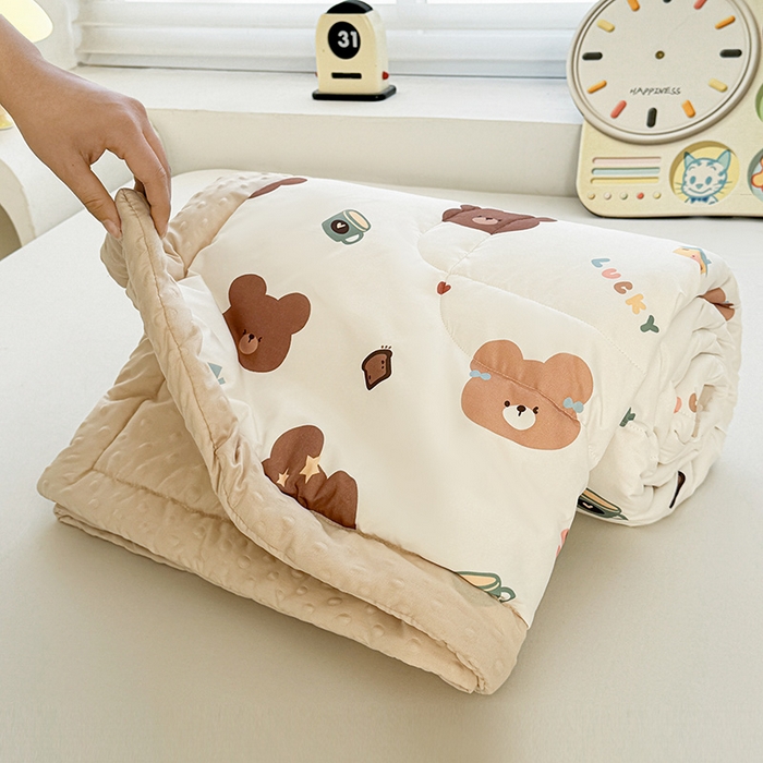 91家纺网 家纺一手货源 找家纺 （总）悦织语 2026新款水洗棉双层纱豆豆被大豆夏凉被