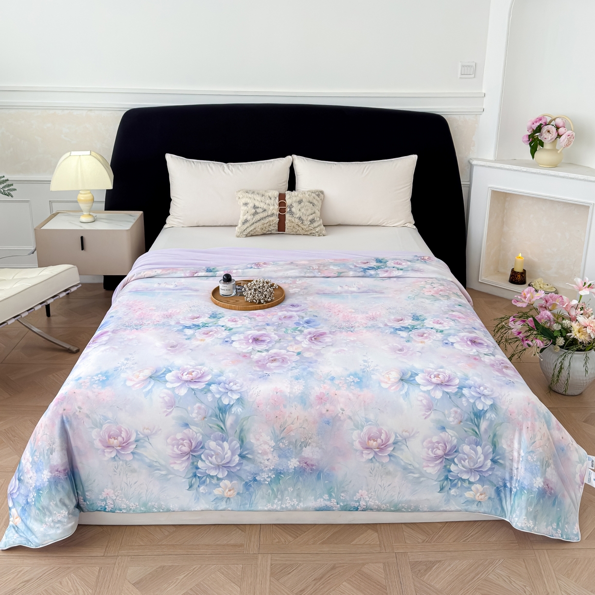 91家纺网 家纺一手货源 找家纺 圣尔雅家纺 2026春夏新款数码印花凉感丝夏被夏凉被空调被系列 盈语