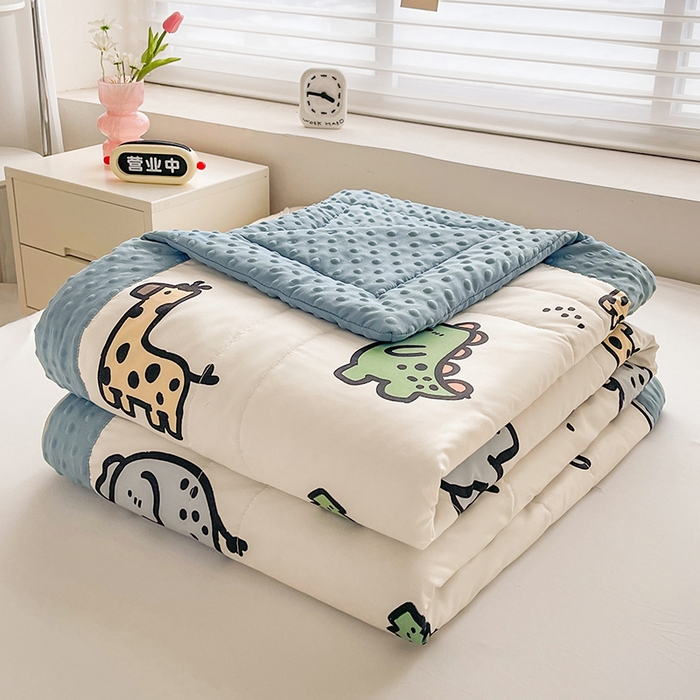 91家纺网 家纺一手货源 找家纺 （总）悦织语 2026新款水洗棉双层纱豆豆被大豆夏凉被