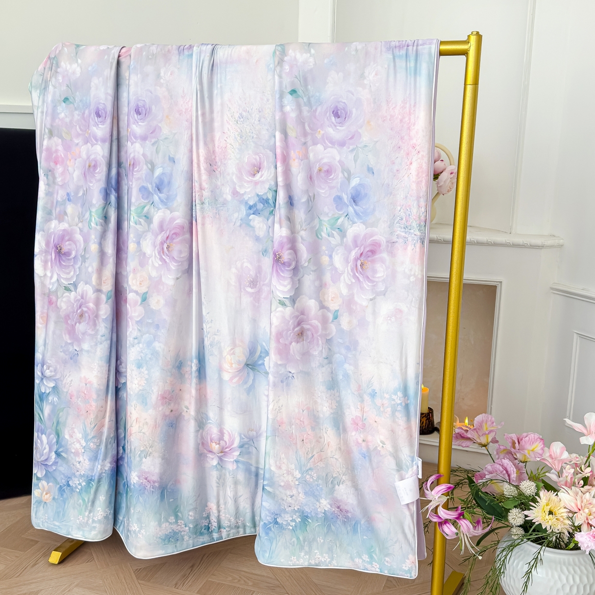 91家纺网 家纺一手货源 找家纺 圣尔雅家纺 2026春夏新款数码印花凉感丝夏被夏凉被空调被系列 盈语