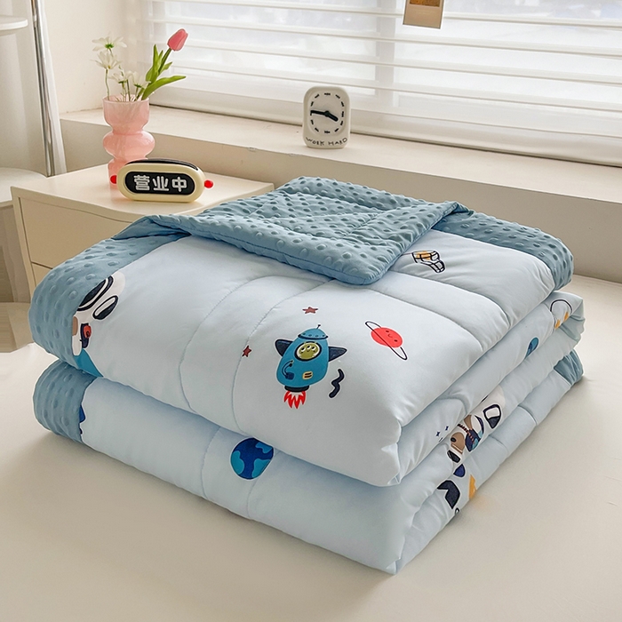 91家纺网 家纺一手货源 找家纺 （总）悦织语 2026新款水洗棉双层纱豆豆被大豆夏凉被