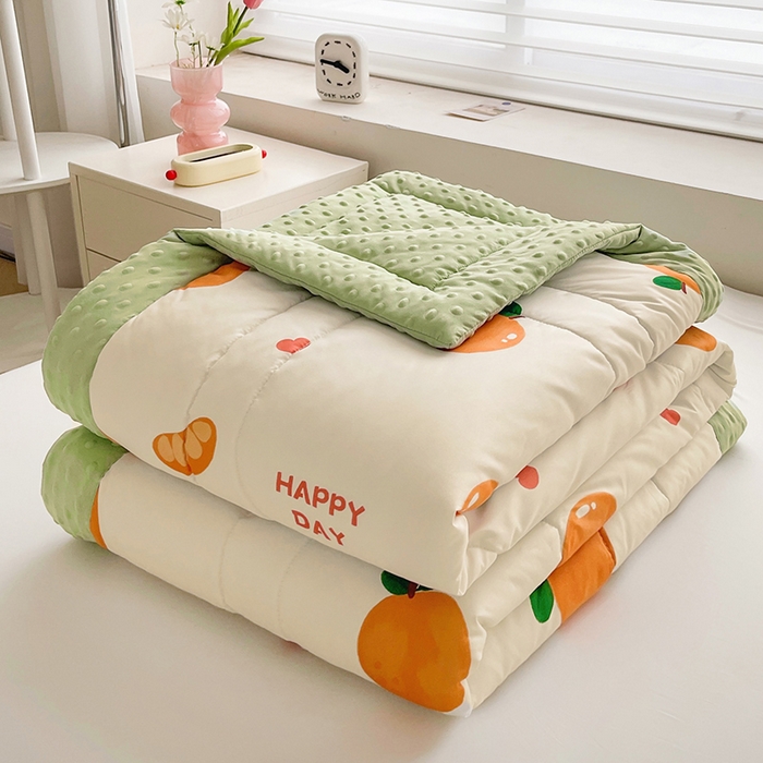 91家纺网 家纺一手货源 找家纺 （总）悦织语 2026新款水洗棉双层纱豆豆被大豆夏凉被