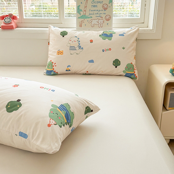 91家纺网 家纺一手货源 找家纺 悦织语 2026新款水洗棉双层纱豆豆被大豆夏凉被 恐龙日记