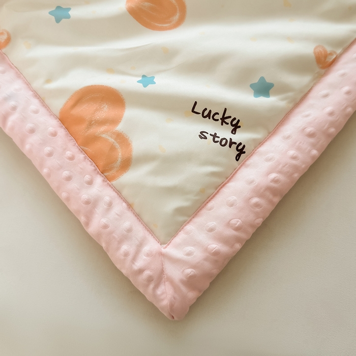 91家纺网 家纺一手货源 找家纺 悦织语 2026新款水洗棉双层纱豆豆被大豆夏凉被 爱心满满