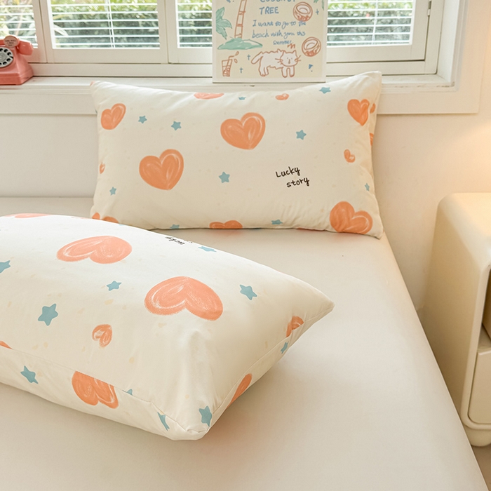 91家纺网 家纺一手货源 找家纺 悦织语 2026新款水洗棉双层纱豆豆被大豆夏凉被 爱心满满