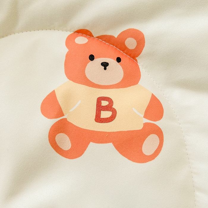 91家纺网 家纺一手货源 找家纺 悦织语 2026新款水洗棉双层纱豆豆被大豆夏凉被 爱心小熊