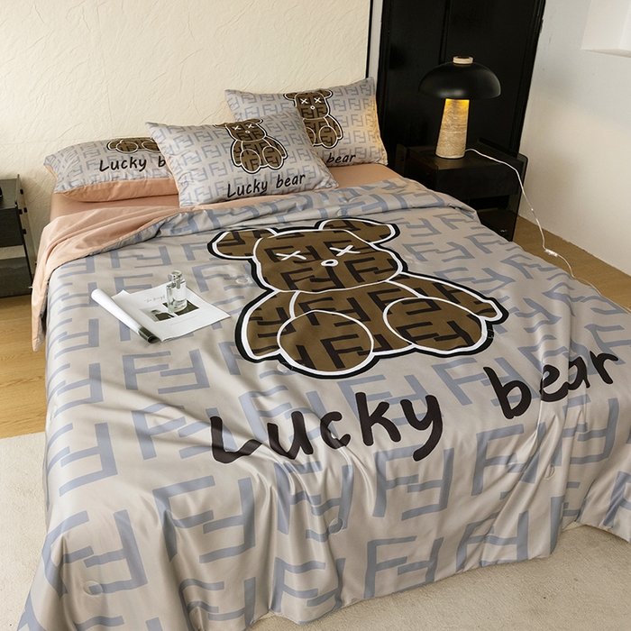 91家纺网 家纺一手货源 找家纺 摩卡（乐趣） 2026新款水洗真丝数码印花夏被四件套 咔芬