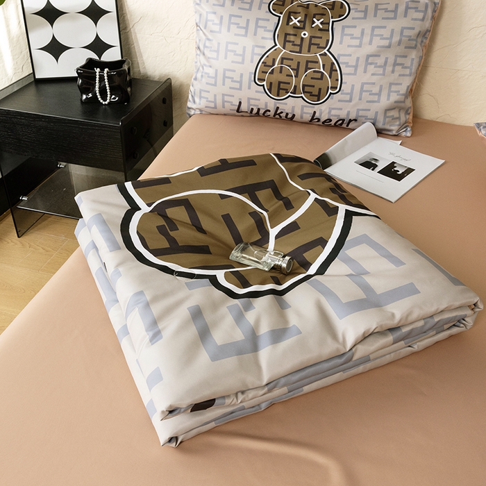 91家纺网 家纺一手货源 找家纺 摩卡（乐趣） 2026新款水洗真丝数码印花夏被四件套 咔芬