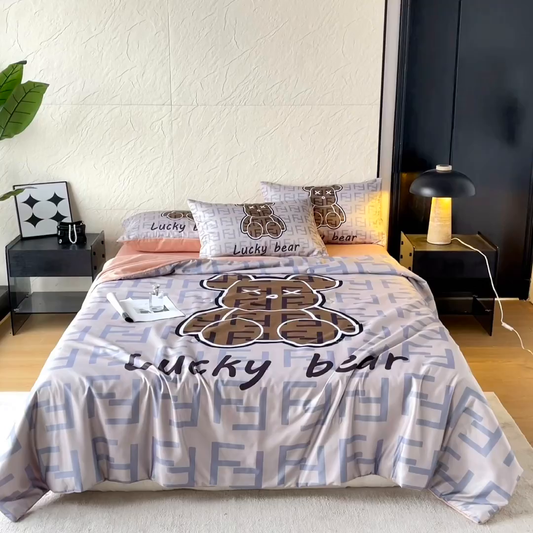 91家纺网 家纺一手货源 找家纺 摩卡（乐趣） 2026新款水洗真丝数码印花夏被四件套 咔芬