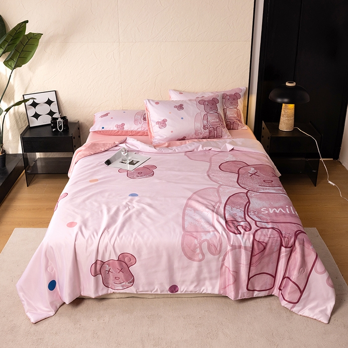 摩卡（乐趣） 2026新款水洗真丝数码印花夏被四件套 流沙