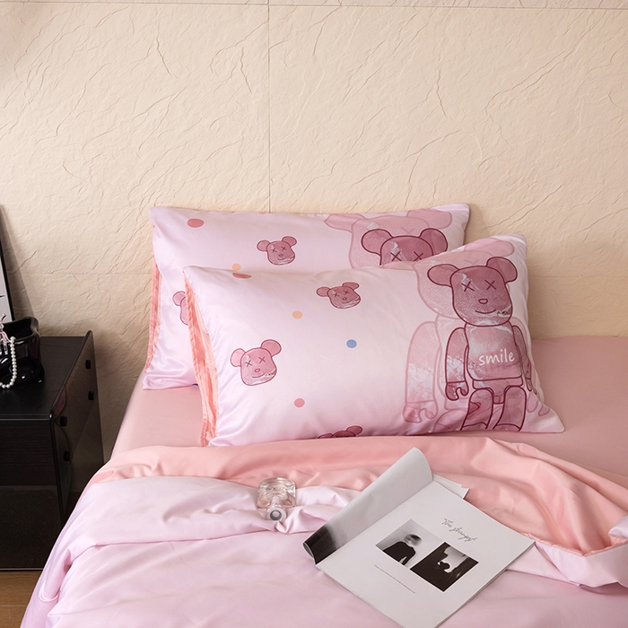 91家纺网 家纺一手货源 找家纺 摩卡（乐趣） 2026新款水洗真丝数码印花夏被四件套 流沙