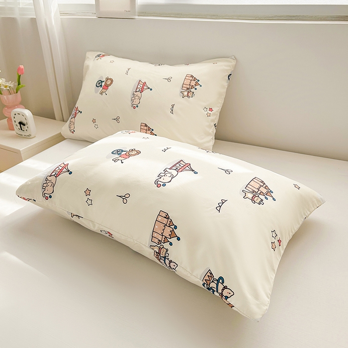 91家纺网 家纺一手货源 找家纺 悦织语 2026新款水洗棉双层纱豆豆被大豆夏凉被 嗨皮熊