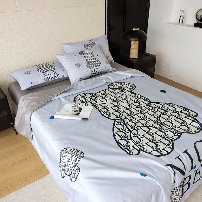 91家纺网 家纺一手货源 找家纺 摩卡（乐趣） 2026新款水洗真丝数码印花夏被四件套 萌迪