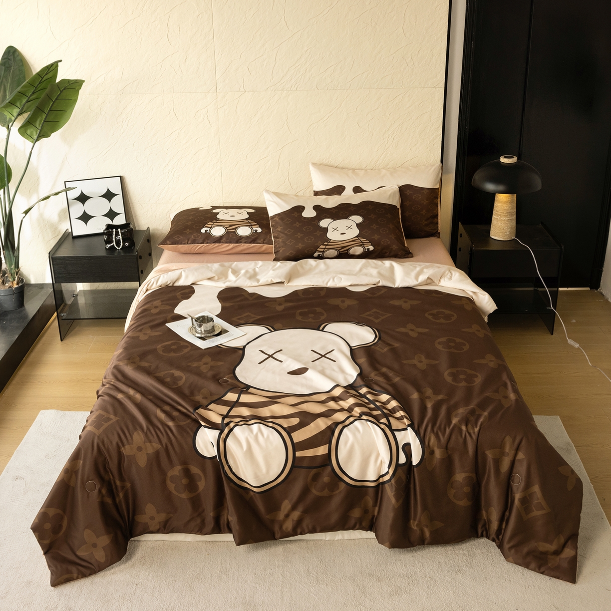 摩卡（乐趣） 2026新款水洗真丝数码印花夏被四件套 梦龙熊