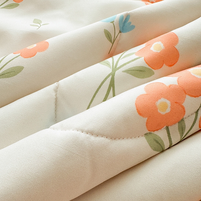 91家纺网 家纺一手货源 找家纺 悦织语 2026新款水洗棉双层纱豆豆被大豆夏凉被 花都仙子