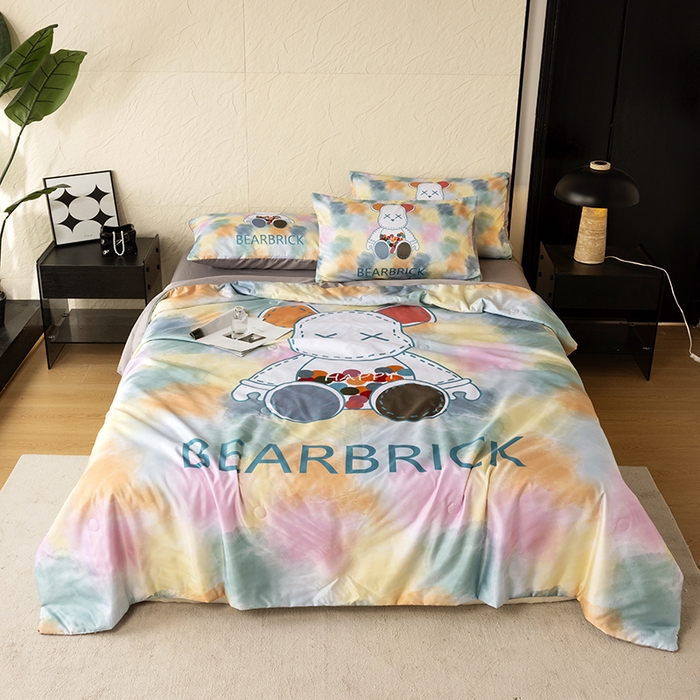 摩卡（乐趣） 2026新款水洗真丝数码印花夏被四件套 七彩熊