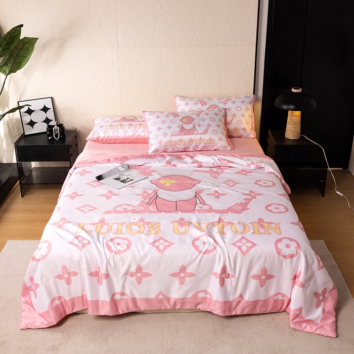 摩卡（乐趣） 2026新款水洗真丝数码印花夏被四件套 太阳花粉