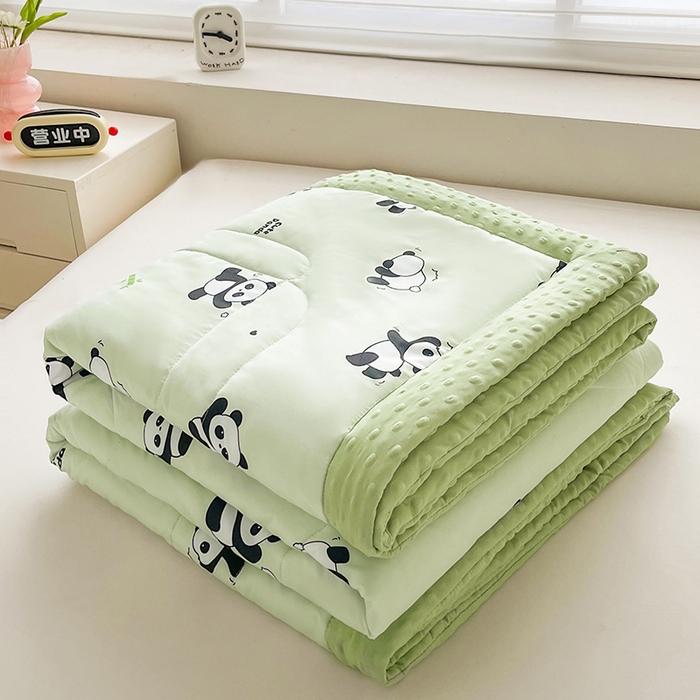 悦织语 2026新款水洗棉双层纱豆豆被大豆夏凉被 欢乐熊猫