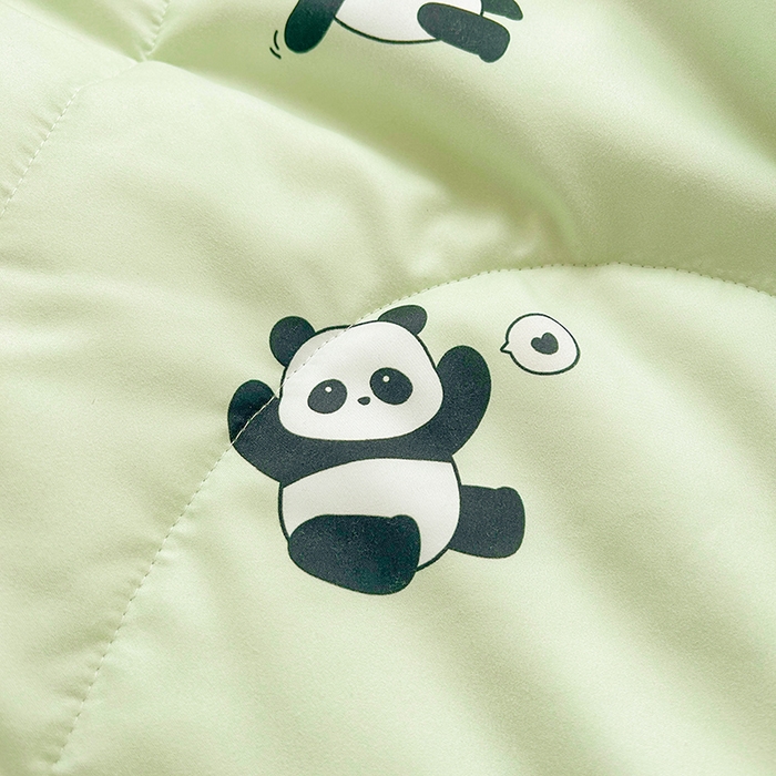 91家纺网 家纺一手货源 找家纺 悦织语 2026新款水洗棉双层纱豆豆被大豆夏凉被 欢乐熊猫
