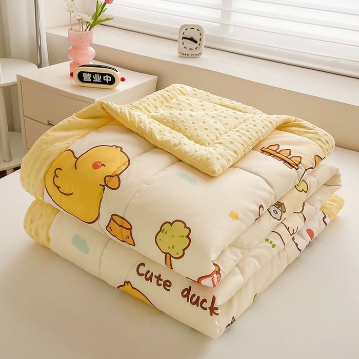 悦织语 2026新款水洗棉双层纱豆豆被大豆夏凉被 可爱鸭