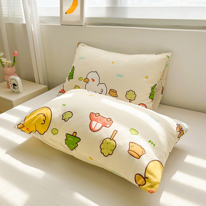 91家纺网 家纺一手货源 找家纺 悦织语 2026新款水洗棉双层纱豆豆被大豆夏凉被 可爱鸭