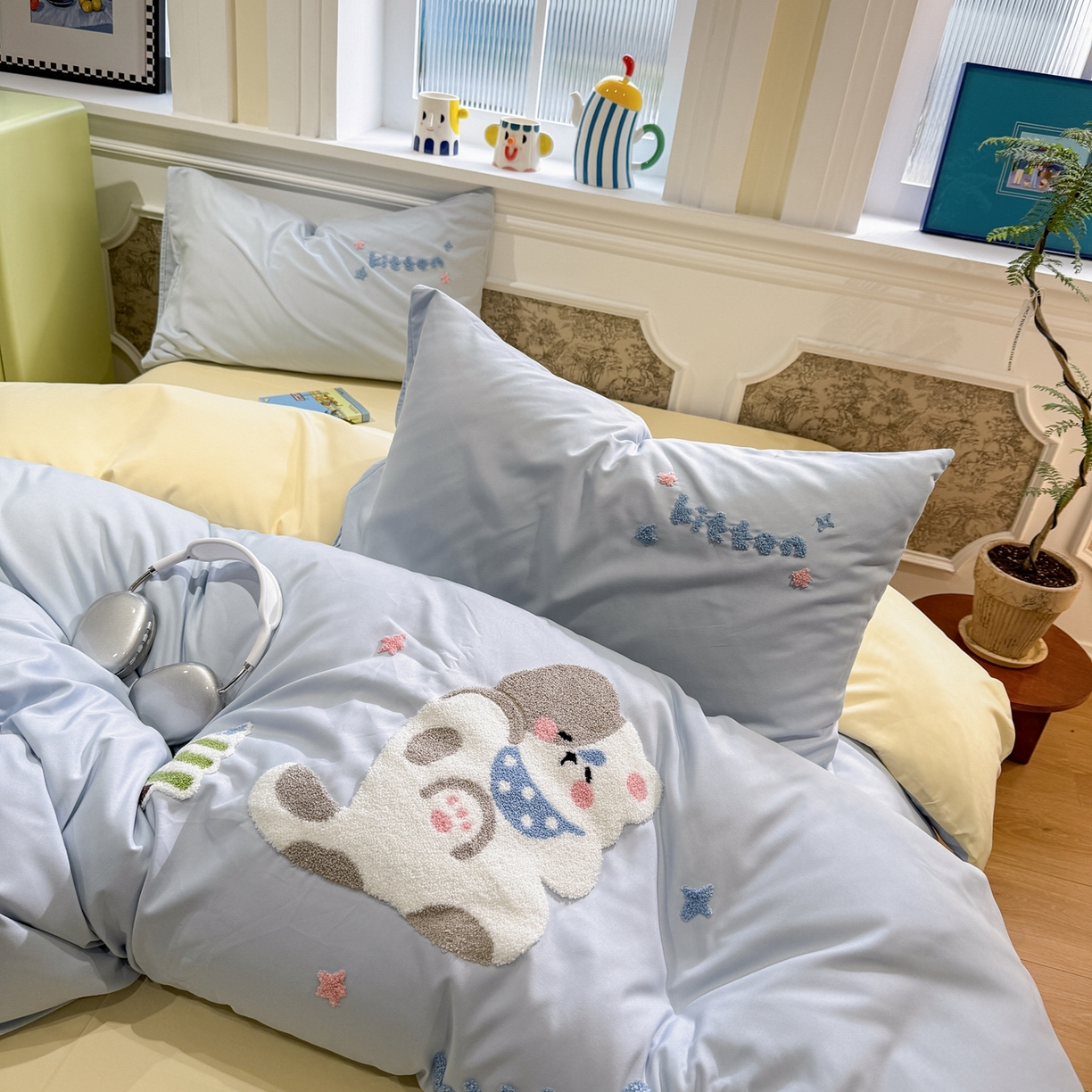 91家纺网 家纺一手货源 找家纺 （总）我心家纺 2026新款水洗棉毛巾绣四件套