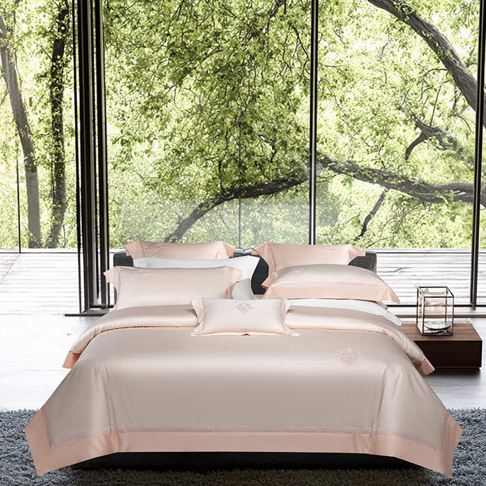 91家纺网 家纺一手货源 找家纺 诗黛尔家纺 2026春夏新款 高端长绒棉刺绣 柏林系列 柏林-香妃玉