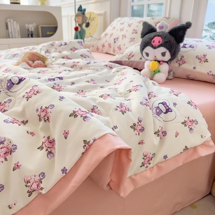 91家纺网 家纺一手货源 找家纺 （总）悦织语 2026新款A类针织棉双层纱韩版夏被四件套空调被