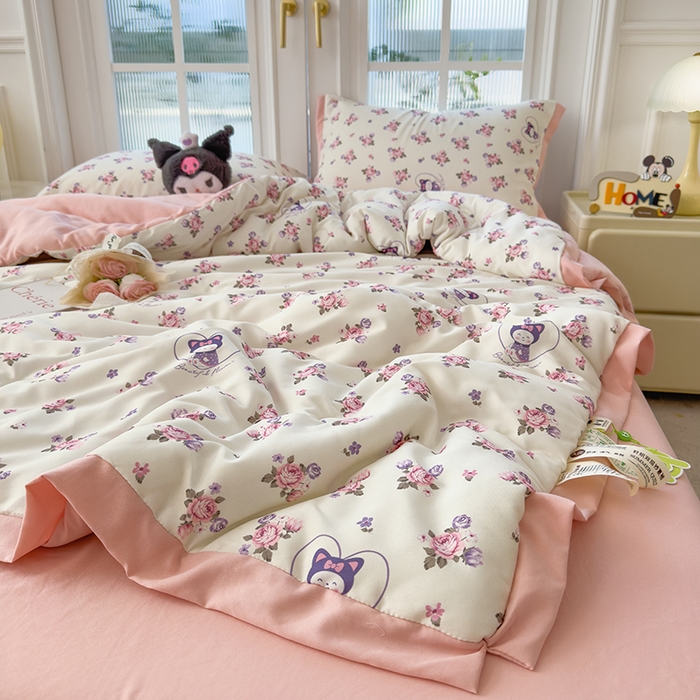 91家纺网 家纺一手货源 找家纺 （总）悦织语 2026新款A类针织棉双层纱韩版夏被四件套空调被