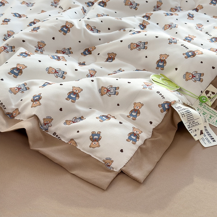 91家纺网 家纺一手货源 找家纺 悦织语 2026新款A类针织棉双层纱韩版夏被四件套空调被 希格文