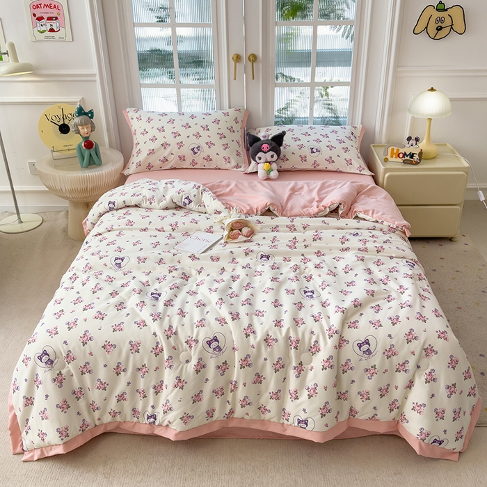 91家纺网 家纺一手货源 找家纺 （总）悦织语 2026新款A类针织棉双层纱韩版夏被四件套空调被