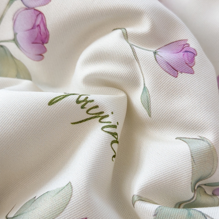 91家纺网 家纺一手货源 找家纺 悦织语 2026新款A类针织棉双层纱韩版夏被四件套空调被 紫风铃