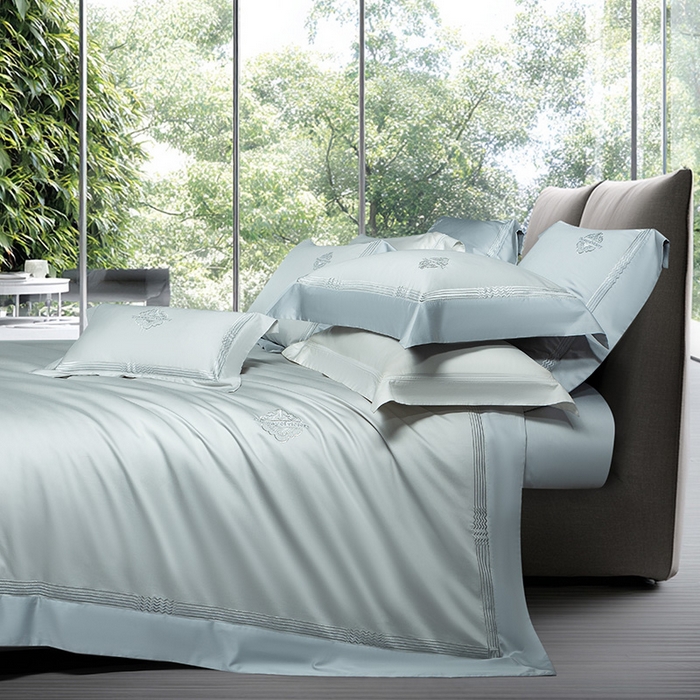 91家纺网 家纺一手货源 找家纺 诗黛尔家纺 2026春夏新款 高端长绒棉刺绣 柏林系列 柏林-水晶兰