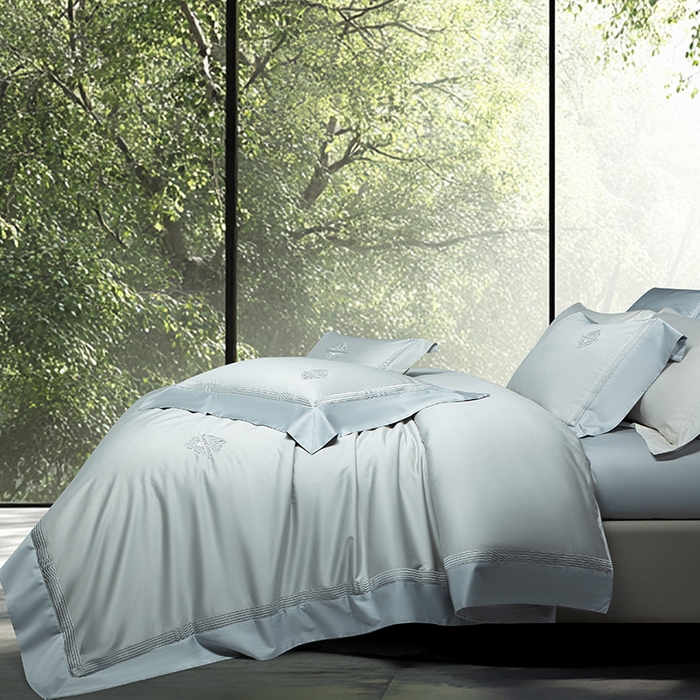 91家纺网 家纺一手货源 找家纺 诗黛尔家纺 2026春夏新款 高端长绒棉刺绣 柏林系列 柏林-水晶兰