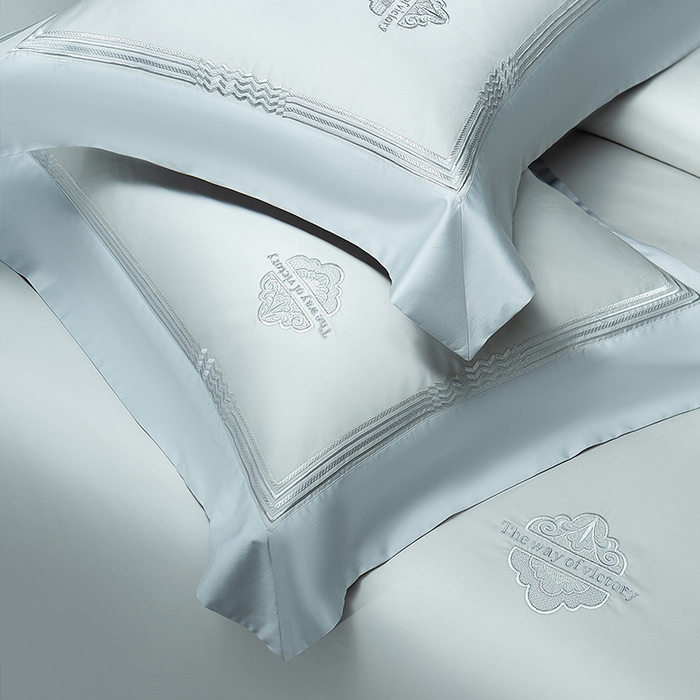 91家纺网 家纺一手货源 找家纺 诗黛尔家纺 2026春夏新款 高端长绒棉刺绣 柏林系列 柏林-水晶兰